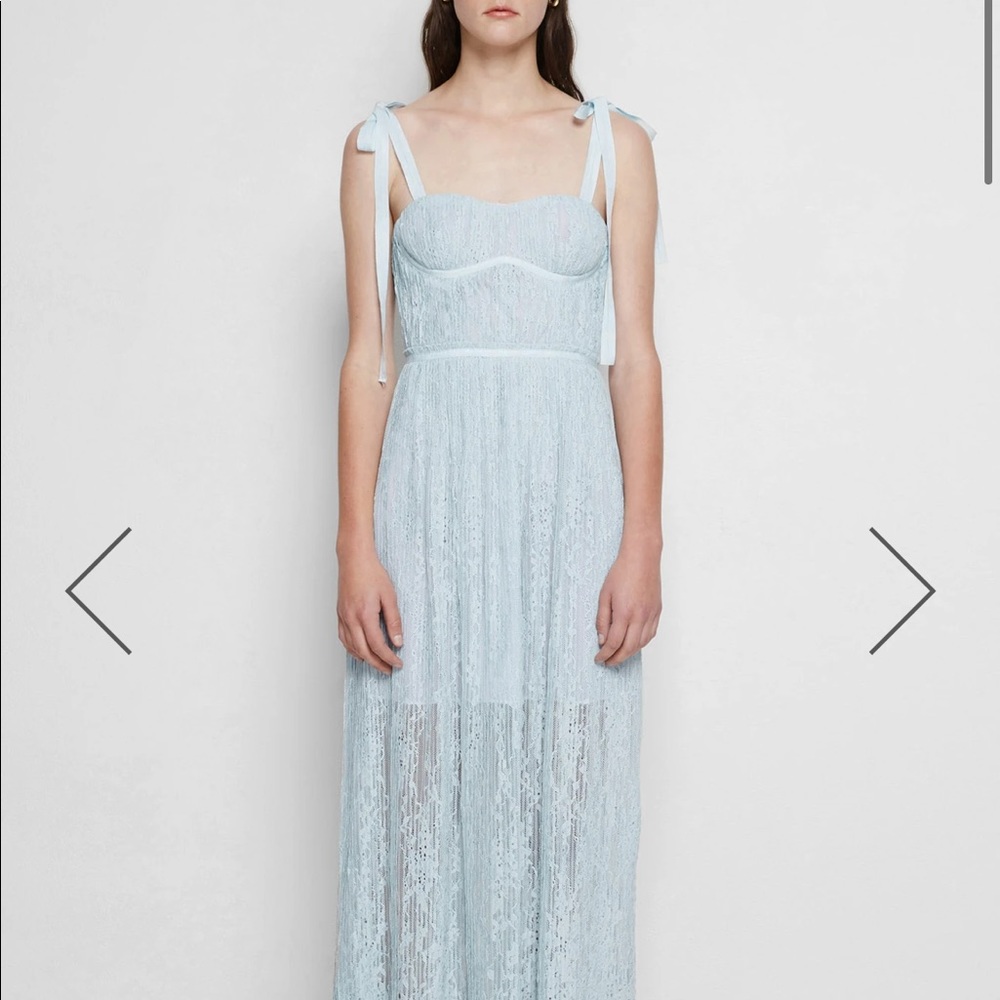 JONATHAN SIMKHAI The Bonnie Silk Lace Plisse Dress